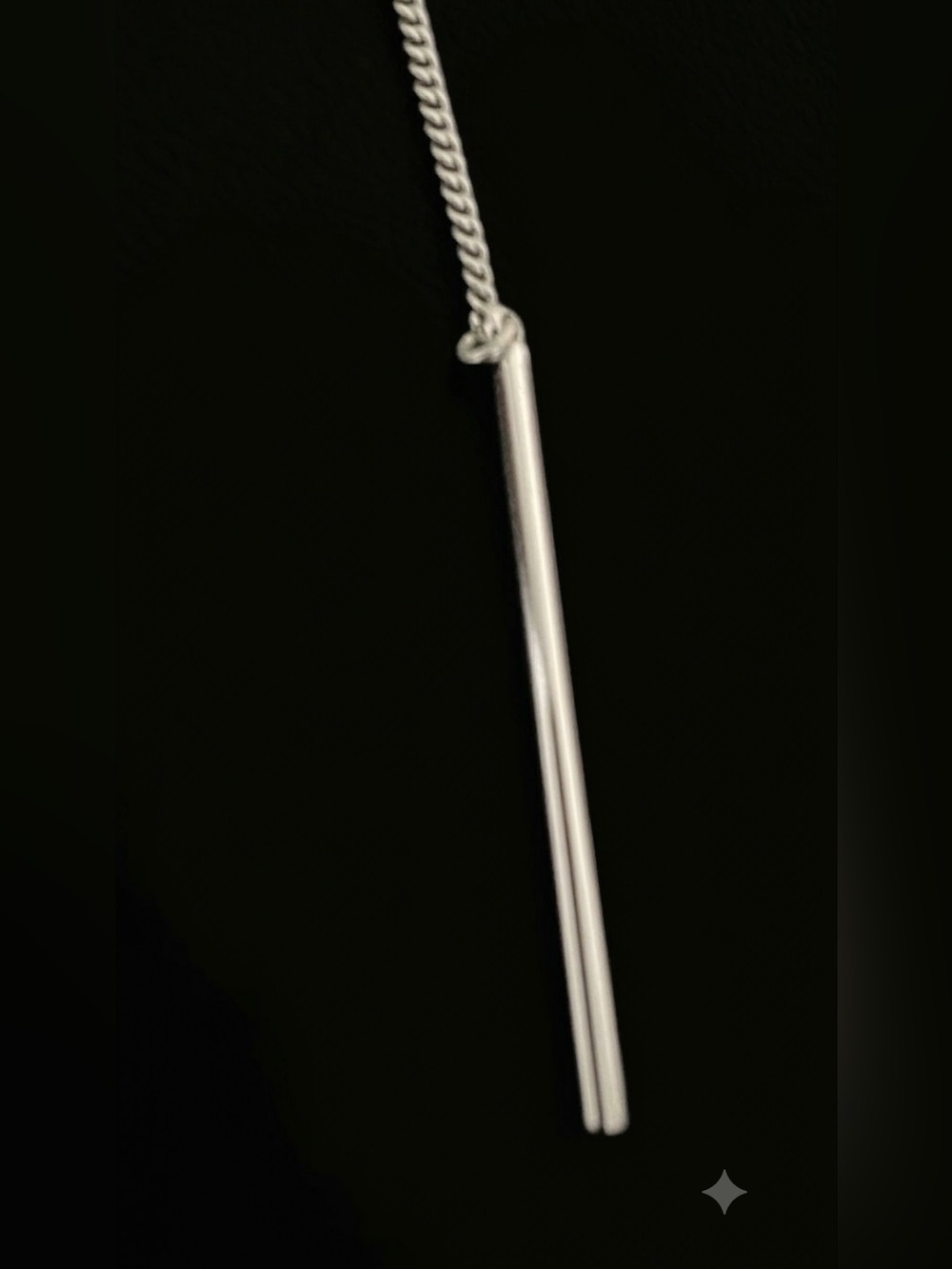 Jenny Bird Silver Colour Necklace with Circular Black Bar Pendant - Picture 4 of 5